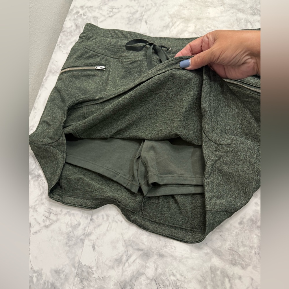Tangerine Skort Short Olive Drawstring Zipper Pockets Sz Small pickleball,Tennis - Picture 5 of 11